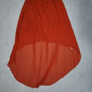 Chic Terracotta High-Low Skirt